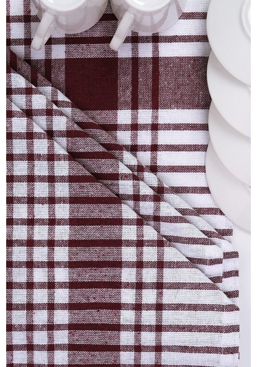 Pamuklu Bordo Renkli Pöti Kareli 4'lü Kurulama Bezi, Beslenme Örtüsü, Servis Peçetesi