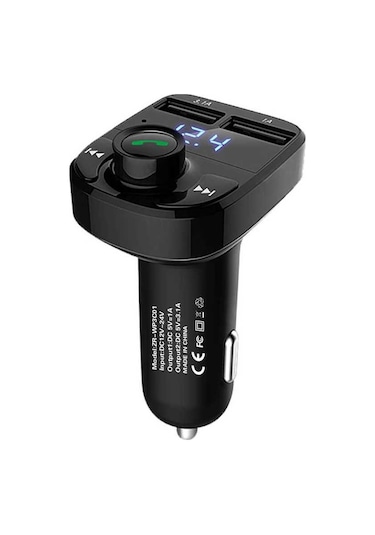 Zore ZR-WP3C01 Bluetooth Transmitter Mp3 Araç Şarjı-Siyah Siyah