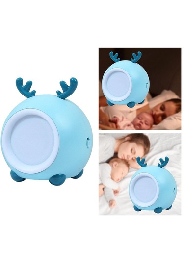 Suntek Geyik Gece Lambası Kawaii Hayvan Lamba Kısılabilir Mavi