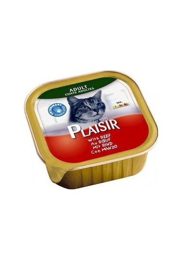 Plaisir Biftekli Pate Yetişkin Kedi Yaş Maması  100 G