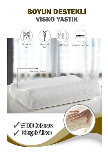 Viscofoam Ortopedik Visco Yastık Boyun Düzleşmesi Destekli Lüks Ortapedik Yastık