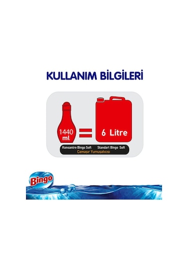 Bingo Soft Konsantre Çamaşır Yumuşatıcısı Lovely 4 x 1440 ML