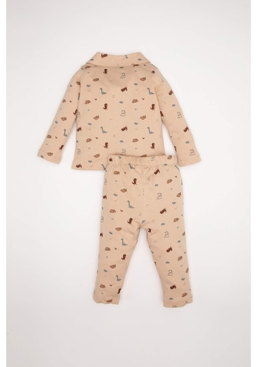 DeFacto Erkek Bebek Pijama Takımı Dinazor Desenli Uzun Kollu Penye Üst Beli Lastikli Uzun Alt D6811A5NSBG390 Bej DeFacto Erkek Bebek Pijama Takımı Dinazor Desenli Uzun Kollu Penye Üst Beli Lastikli Uzun Alt D6811A5NSBG390 Bej