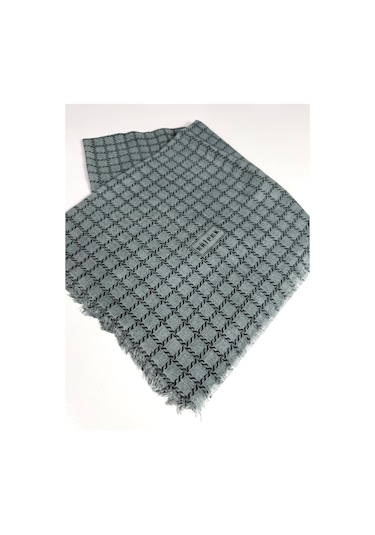 Eripek Desenli Flamalı Keten Eşarp- 06112 Su Yeşili