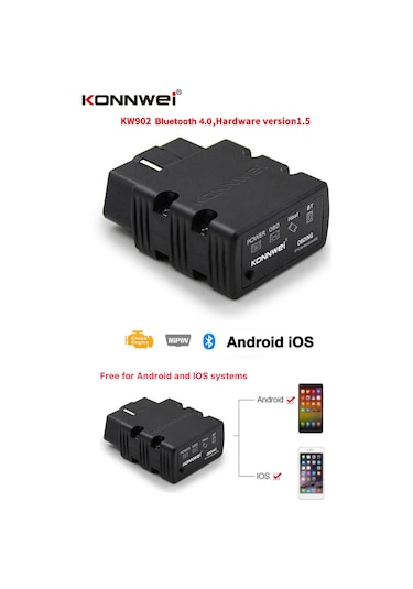 Padalink "konnweı Kw902 Kablosuz Obd-ıı Araç Tanılama Aracı - Ios/android Uyumlu Mini Tarayıcı"