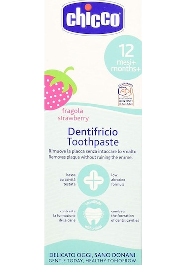 Chicco 12+ Ay Çilek Aromalı Çocuk Diş Macunu 50 ML