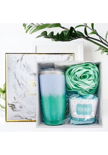 Ranyeek 20 Uncla Çift Katlı Vakumlu Paslanmaz Çelik Termos Bardak Seti Termos + Kapak + Kartpostal + Pasta Bardak Çorap + Banyo Topu + Çelik Pipet + Pipet Fırçası - Hediyelik Kutulu Rose Gold