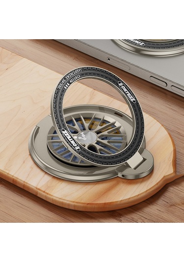 Manyetik Telefon Standı Stres Giderici Cep Telefonu Tutucu Telefon Tutacağı Parmak Döngüsü Kickstand Titanyum Gri