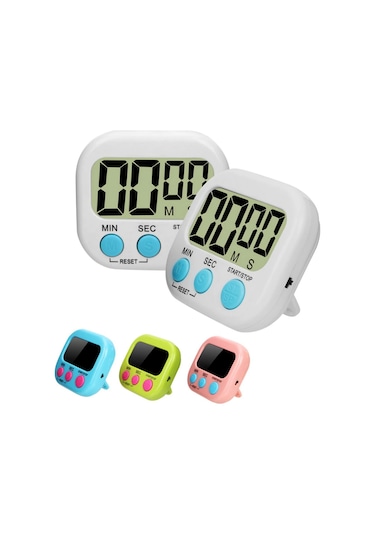 Dijital Ekranlı Alarmlı Mıknatıslı Mutfak Zamanlayıcı Fırın Timer Beyaz