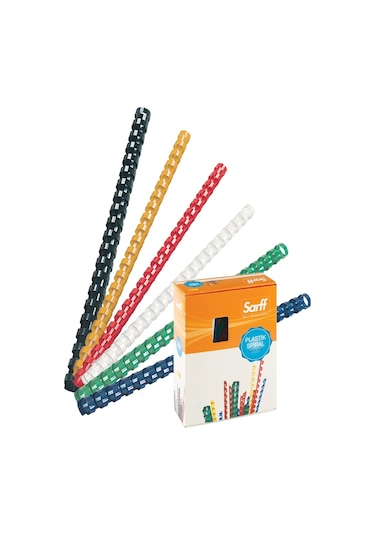 Teknomeda Sarff 16Mm.Beyaz Delux Plastik Spiral 100 Adet