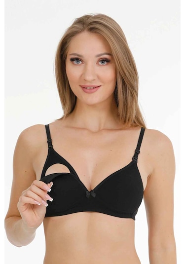 Parlingerie Kaplı Emzirme Sütyeni Siyah 3'lü