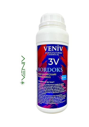 3v Bordoks Hazır Konsantre Bordo Bulamaç Ph Regülatörü Sıvı Kireç Bakır Içerikli Çözelti 1l/1.25 Kg 1