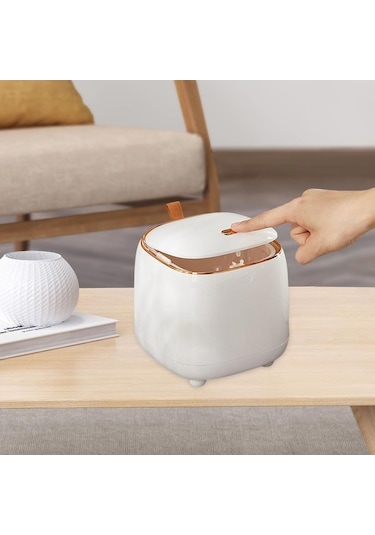 Pazly Suntek Sepeti Sehpa Ofis Küçük Kovası Için Çöp Beyaz Beyaz Banyo Qj Beyaz