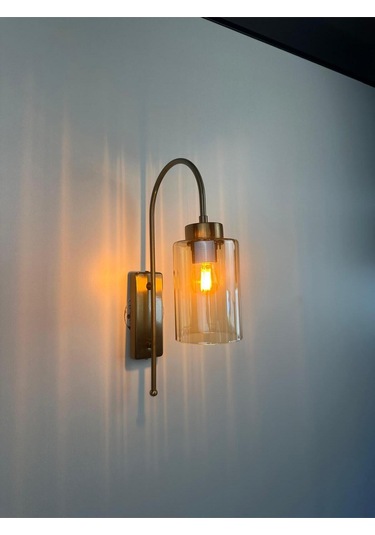 Vetra Bal Rengi Cam Aplik Duvar Lambası Modern Otel Cafe Vintage Salon Yatak Odası Merdiven Retro Bal