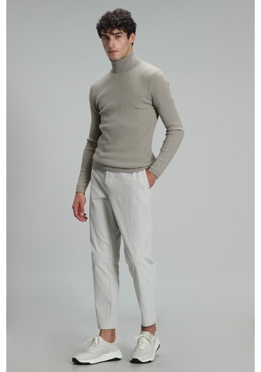 Lufian Grant Tam Balıkçı Erkek Kazak Bej 112090103100550 Bej