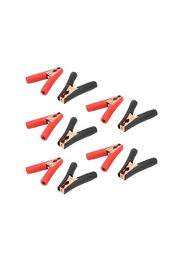 Moveevo 100a Akü Klembi Seti - Pvc Kaplı, Çelik Ve Bakır Malzeme, 20mm Açılış, Araç Ve Kamyonlar İçin, 5 Adet Kırmızı-siyah Paket