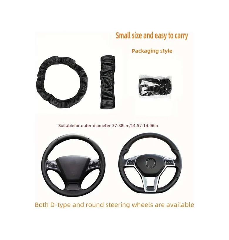 Chenkestoreone Mavi Kabartmalı Yapay Deri Direksiyon Kılıfı Yumuşak Tutuş Evrensel 37-38cm Mavi