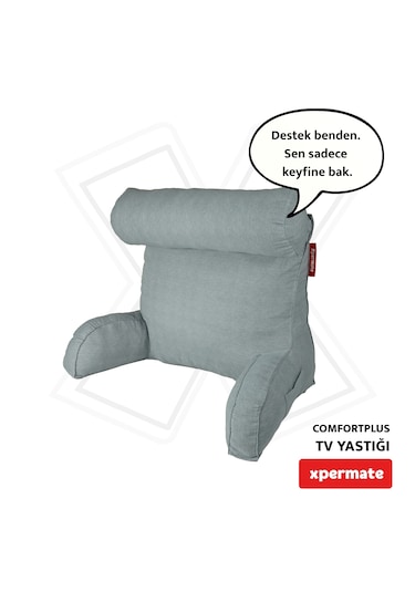 Xpermate Comfortplus Tv Kollu Sırt Destek Üçgen Yastık Gri
