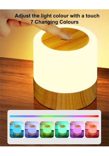 Suofeng Uzaktan Kumandalı 7 Renkli Usb Şarjlı Gece Lambası - Parlaklık Ayarlı Yatak Başı Aydınlatma Beyaz