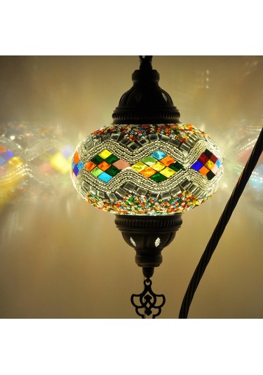 Dekoratif Mozaik Lamba Çalışma Masası Abajur Gece Lambası Dekor Lamba Çok Renkli