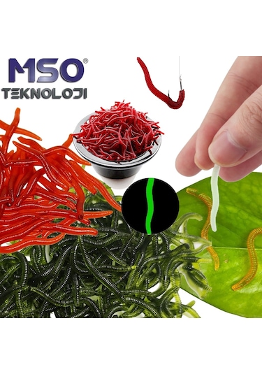 MSO Olta Balıkçılık Cezbedici Kokulu Silikon Solucan Yapay Yem