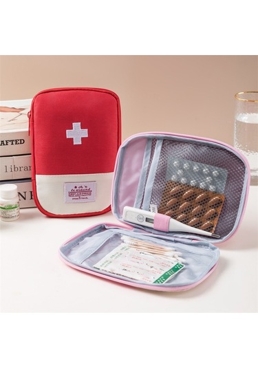 Sones Seyahat Ev Taşınabilir Tıbbi Çanta, Renk: Kırmızı Büyük