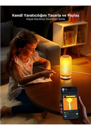 Govee Masa Lambası 2 RGBICWW H60223D1 Matter Alexa Google Asst. Destekli Yarı Şeffaf