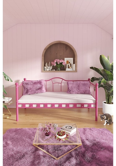 Argimo Kamelya Pembe Sedir Metal Karyola 90x190