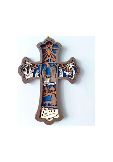 Lijinxu Ev Dekorasyonu Için Çapraz Askılı Kolye Ahşap Süs 22,6 Cm X 16,1 Cm X 2,2 Cm