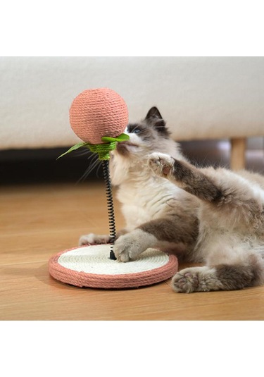 Suntek Kedi Tırmalama Pedi Kitty Tahtası Oyuncak Sisal Topu Pembe