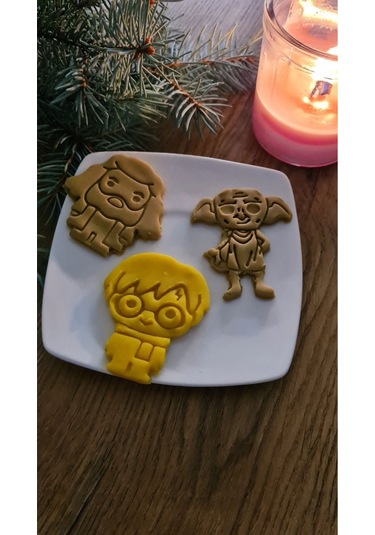 Okpax Harry Potter Figürlü 3 Lü Set Kurabiye Kalıbı Beyaz