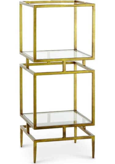 Olope Gold Metal 2 Raflı Kitaplık Çiçeklik Gümüşlük Duvar Rafı