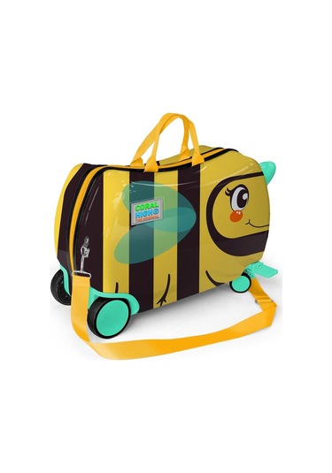 Coral High Otur-çek Erkek Çocuk Valizi - Siyah Sarı Arı Çok Renkli