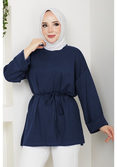 Günsel İpli Oysho Tunik 1646 - Lacivert Lacivert