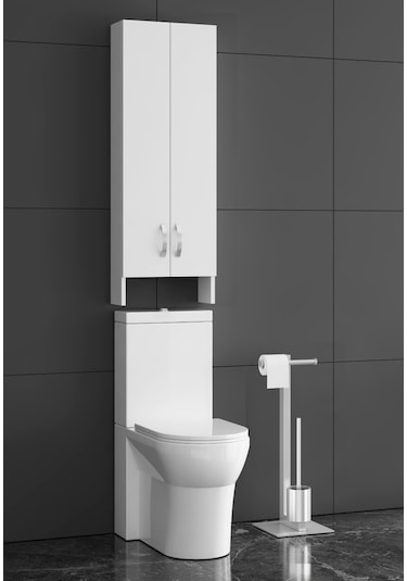 Klozet Üst Dolabı Mdf Beyaz