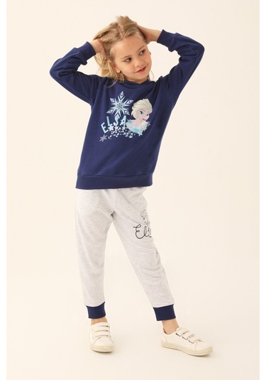 Frozen Parlament Kız Çocuk Eşofman Takımı Mavi