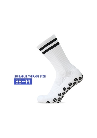 Youmex Beyaz 3'lü Paket Futbol Çorapları - Nem Emici, Nefes Alıcı Ve Kayma Engellendiği Poliester Ürün Beyaz