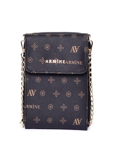 Armine Armine 266 Cüzdan Siyah Baskılı Kadın Çanta Siyah