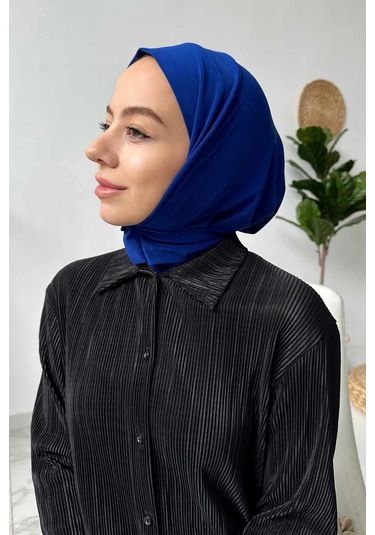 Kahijab Çıtçıtlı Bone - Saks Mavi - Standart Saks