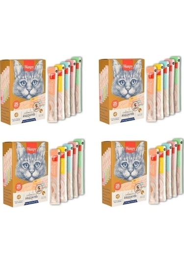 Wanpy Karışık Yetişkin Kedi Sıvı Ödül Çubuğu 4'lü 25 x 14 G