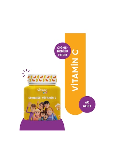 Vitago Kids Gummies C Vitamini 60 Adet Çiğnenebilir Jel