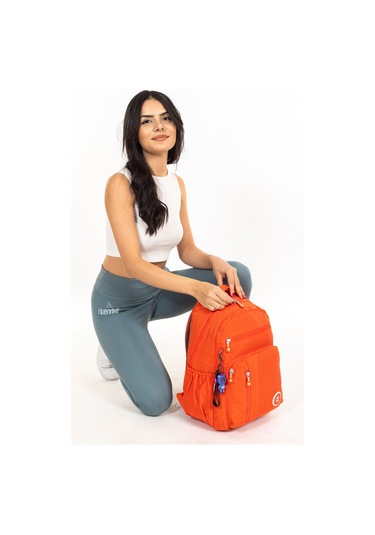 Modern Tarzda Su Geçirmez Krınkil Kumaş Okul Sırt Çantası Hafif, Konforlu Ve Fonksiyonel Tasarım - Turuncu Turuncu