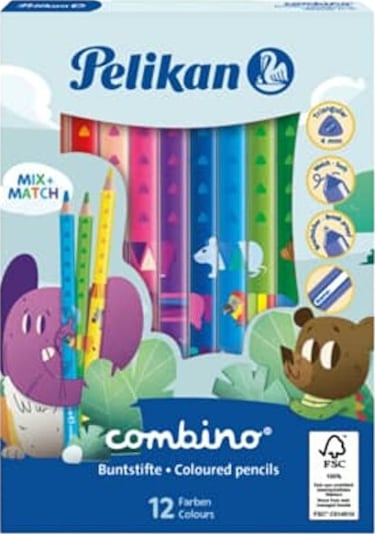 Combino Jumbo Üçgen Kuru Boya Kalemi 12li Kutu