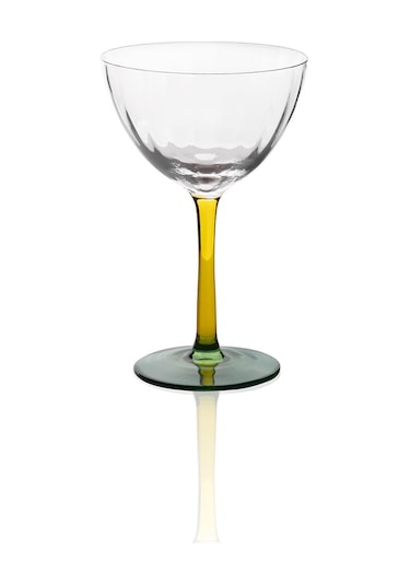 The Mia Ayaklı Cam Dondurma Kasesi Sarı Yeşil 240 Ml