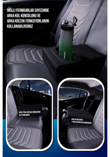 Volkswagen T-roc Lüx Deri Oto Koltuk Kılıfı Ön Arka Takım Antalya Serisi Füme