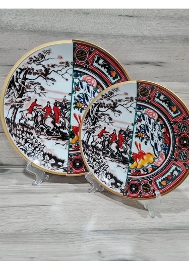 Fermato 12 Parça 6 Kişilik Porselen Pasta Ve Servis Tabağı Seti Martin Serisi Çok Renkli