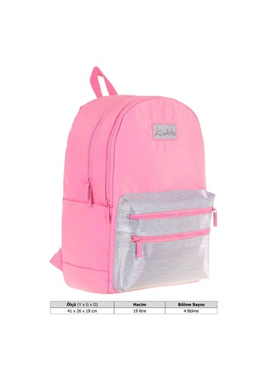 Kaukko Magic Dreams Kız Çocuk Dört Bölmeli Pembe Gri Okul Sırt Çantası İlkokul+ortaokul - K1816 Pembe - Gri