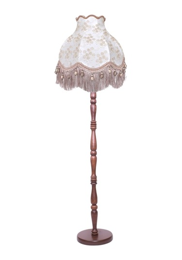 Dantel Kaplama Ahşap Ayak Vizon Renk Kadife Kaplı Lambader Vintag(549532206)