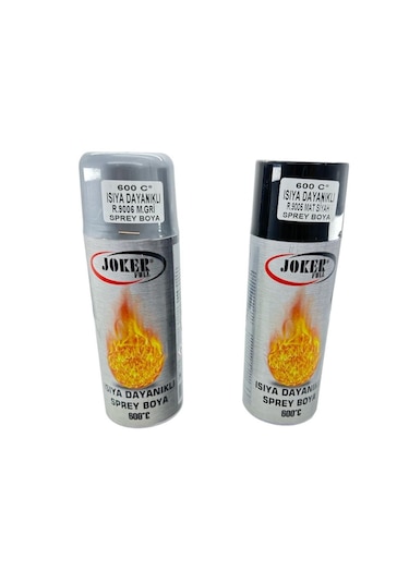 Joker Isıya Dayanıklı Eksoz Boya Mat Siyah 600 Derece 400ml 0