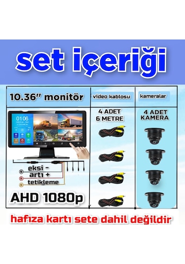 Dokunmatik Dvr Ekran 4 Ad 1080p Ahd 150'' Ultra Mini Kamera 12v